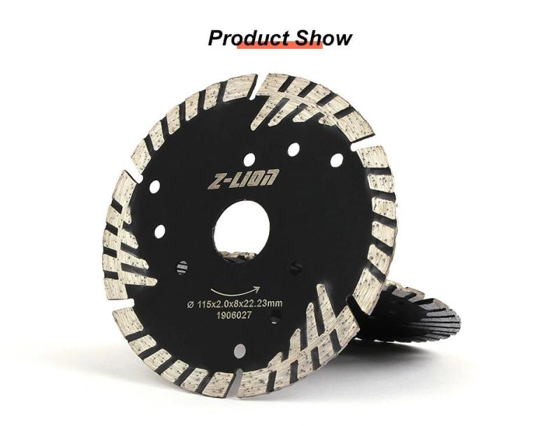 Zlion High Quality 125mm Triangle Segmented Disc Turbo Type Saw Blade for Dry Cutting