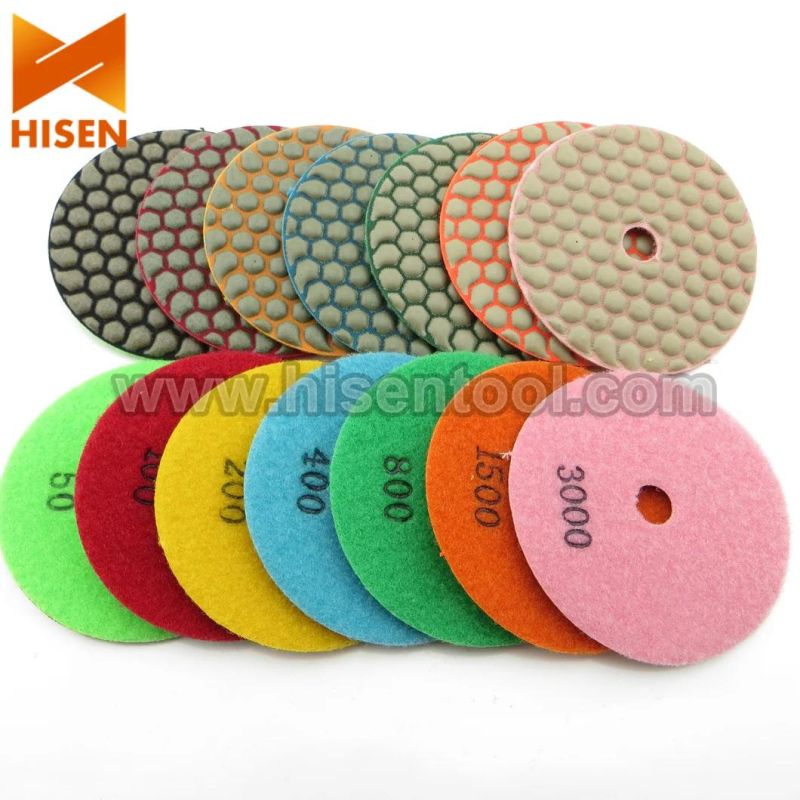 Standard Quality 100mm Hook & Loop Back Dry Flexible Polishing Pads