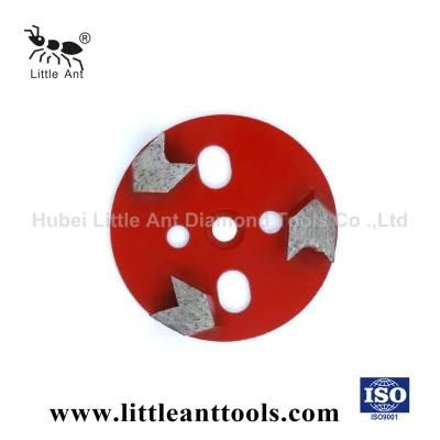 Classic Round Shape Three Segments Concrete Floor Diamond Grinding Plates