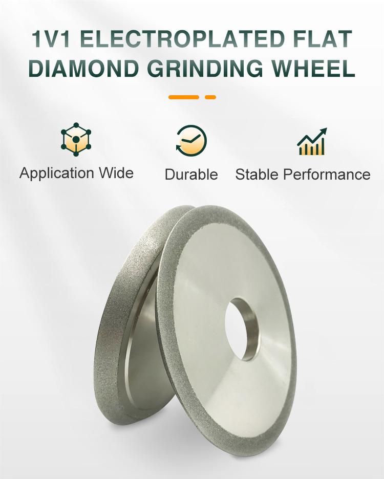 Coated 1V1 Diamond Grinding Wheel Electroplated Bond Diamond Grinding Wheel