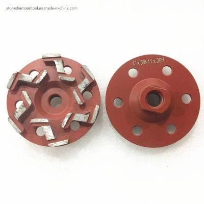 Aggressive S Segment Diamond Grinding Wheel for Concrete Grinding and Coating Removal 5/8 in. Threaded Arbor
