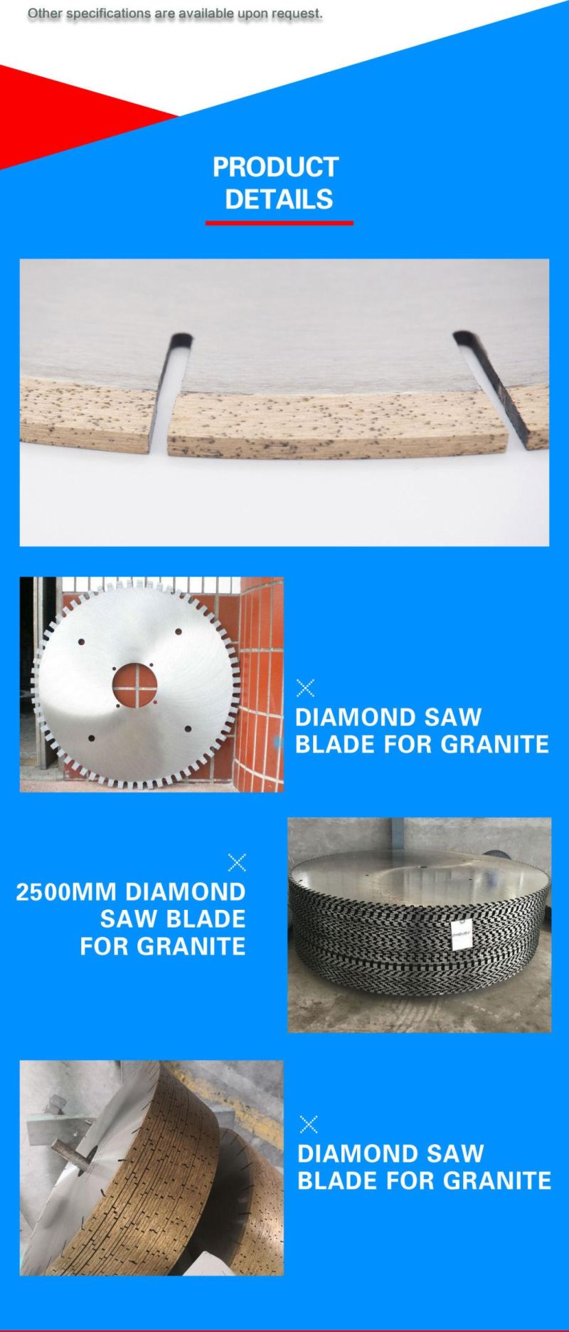Factory Direct Sale Diamond Saw Blade Granite on Chop Saw