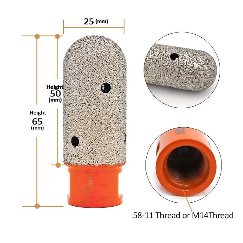 Vacuum Brazed Diamond Finger Bits Milling Bits for Tile, Stone, Countertop