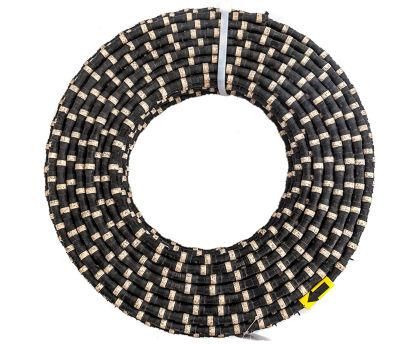 Hard Stone Cutting Black Rubber Injection Diamond Wire Rope