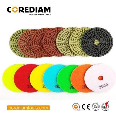 100mm Flexible Diamond Wet Polishing Pads for Marble &amp; Granite