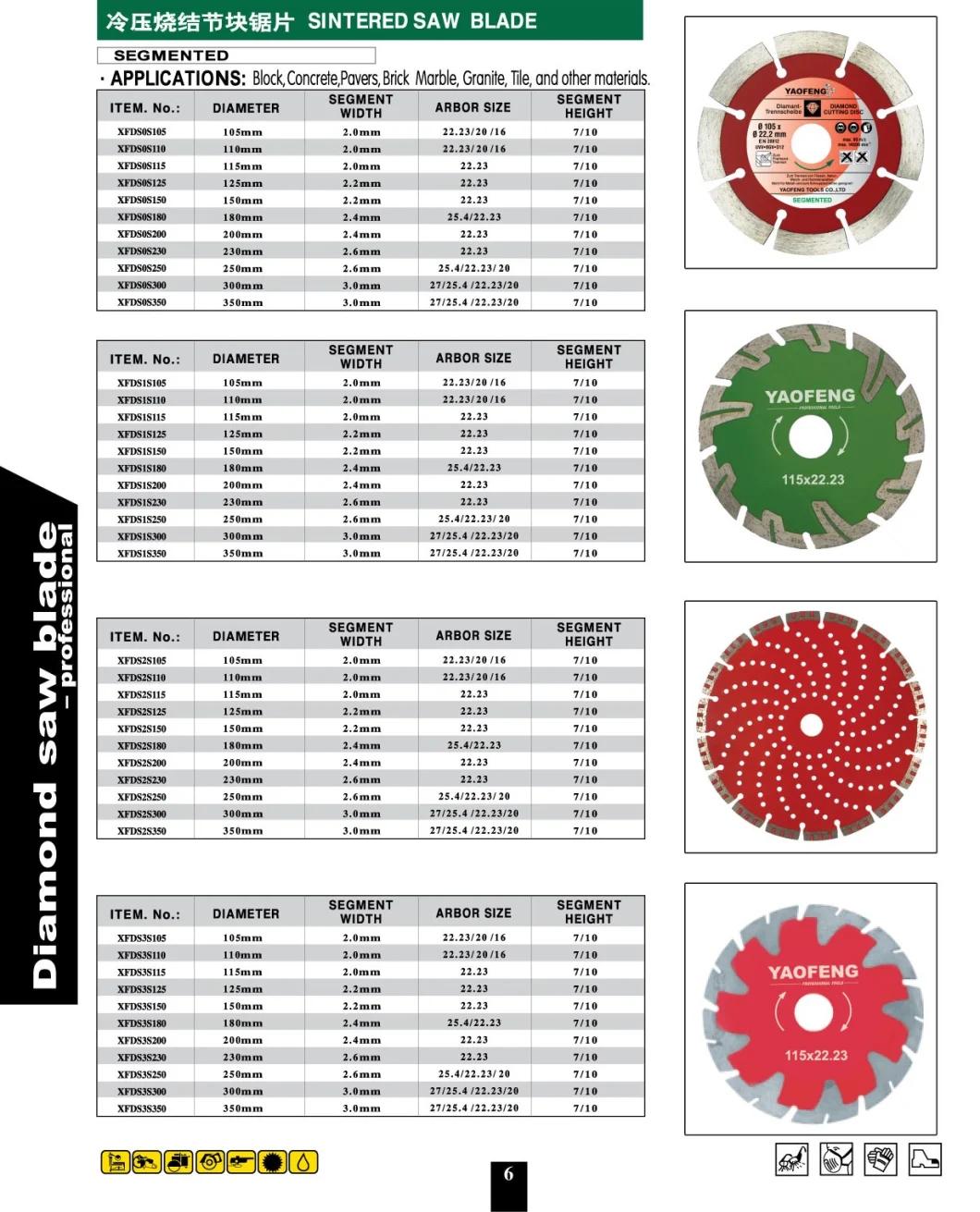 Diamond Segmented 105mm Rim Saw Blade for Granite Ceramic Cutting