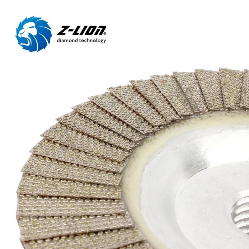 Z Lion Electroplated Diamond Grinding Flap Disc for Reinforced Concrete Polishing