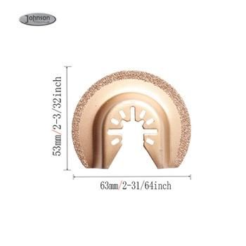 63mm Semi Circle Carbide Diamond Segment Multi-Tool Oscillating Saw Blade for Masonry, Grout, Tile and Drywall