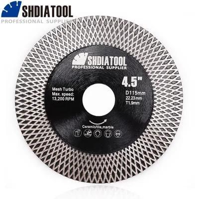 4.5&quot; Vacuum Brazed Diamond Cutting Disc X Mesh Turbo Blade Cutter