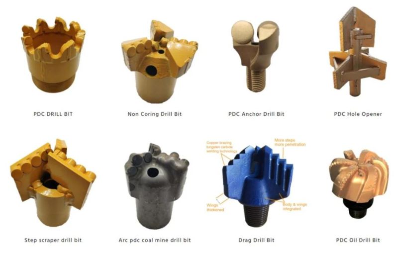 China Manufacturer 4wings PDC Bits Alloy Steel Body PDC Diamond Bits Hard Rock Bits, High Efficiency Drilling Syn10