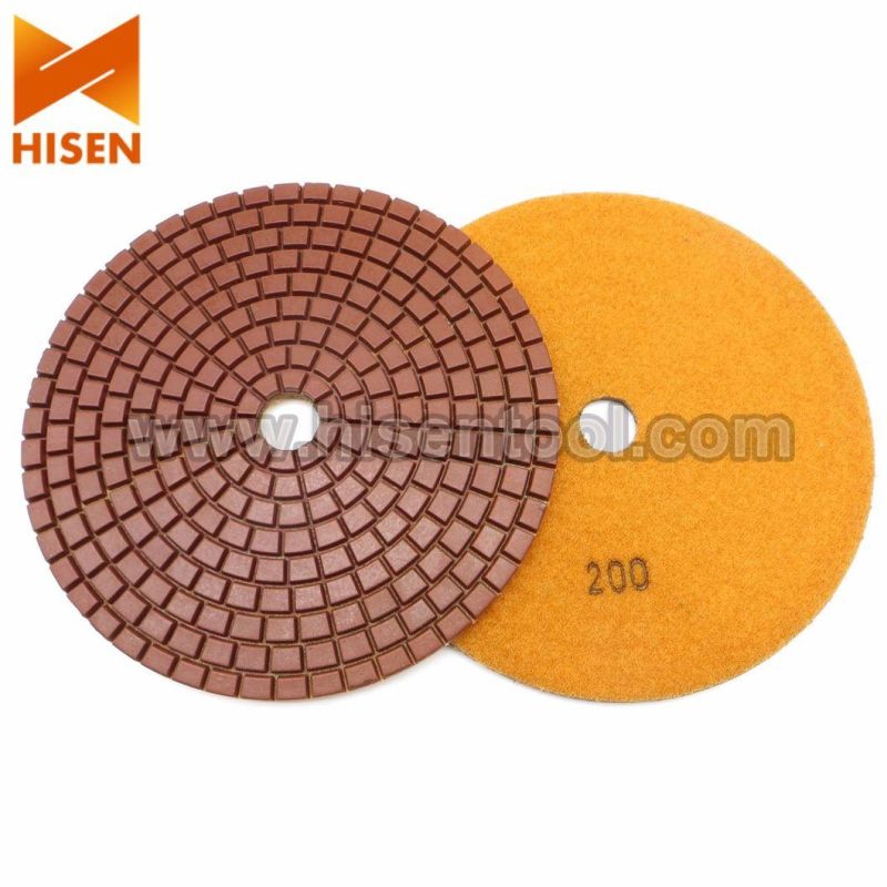 Professional 100mm 4" Metal Chip Diamond Wet Polishing Pads