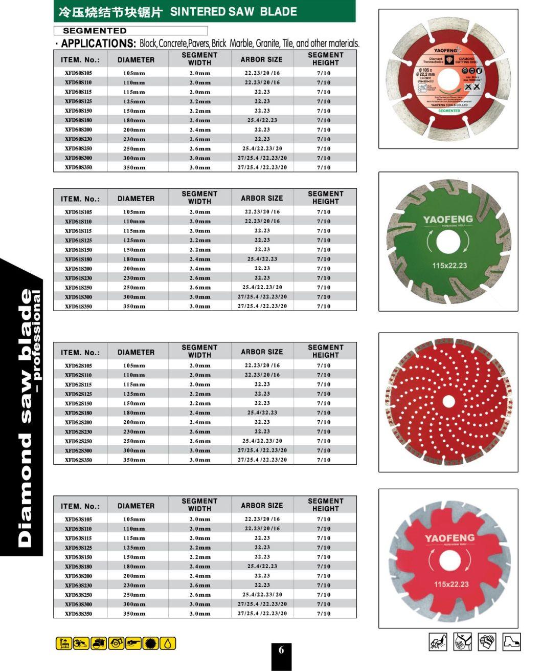 Long Life Segmented Diamond Saw Blade for Dry Cutting