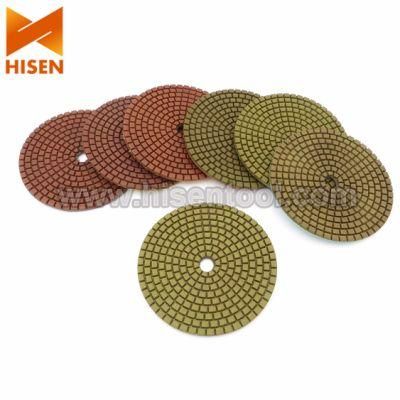 Professional 100mm 4&quot; Metal Chip Diamond Wet Polishing Pads