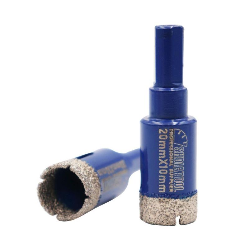 Shdiatool Diamond Core Drill Bit Brazed Brill Triangular Shank for Granite Marble Masonry Concrete