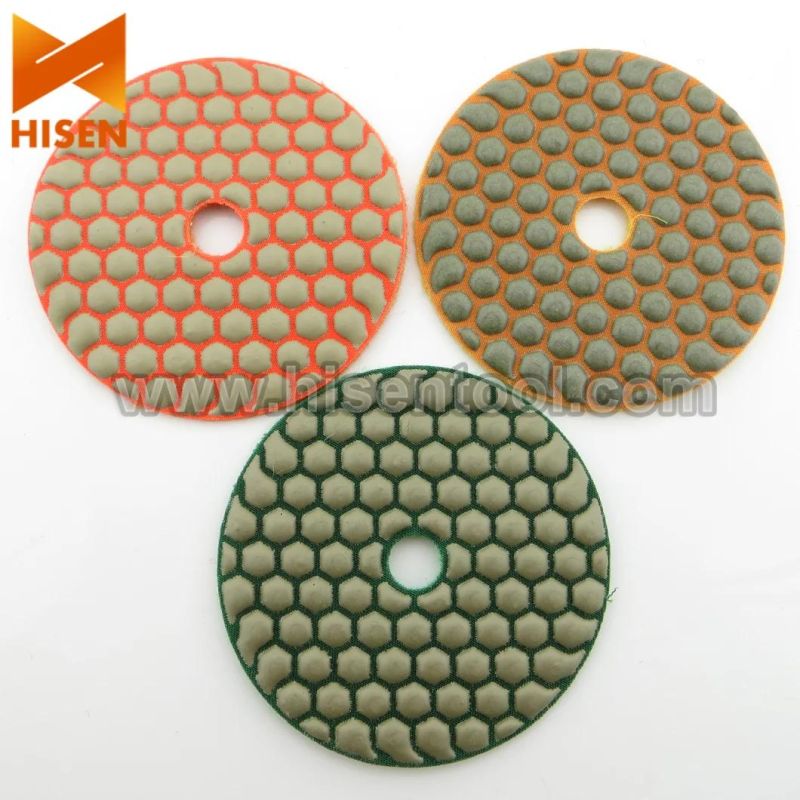 Standard Quality 100mm Hook & Loop Back Dry Flexible Polishing Pads