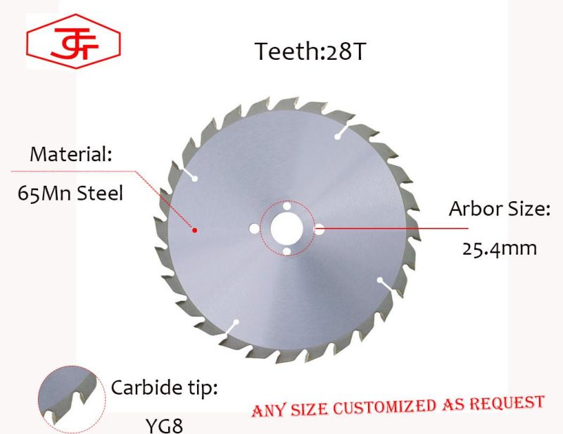 250 mm 120 Teeth Tct Saw Blade for Cutting Plywood
