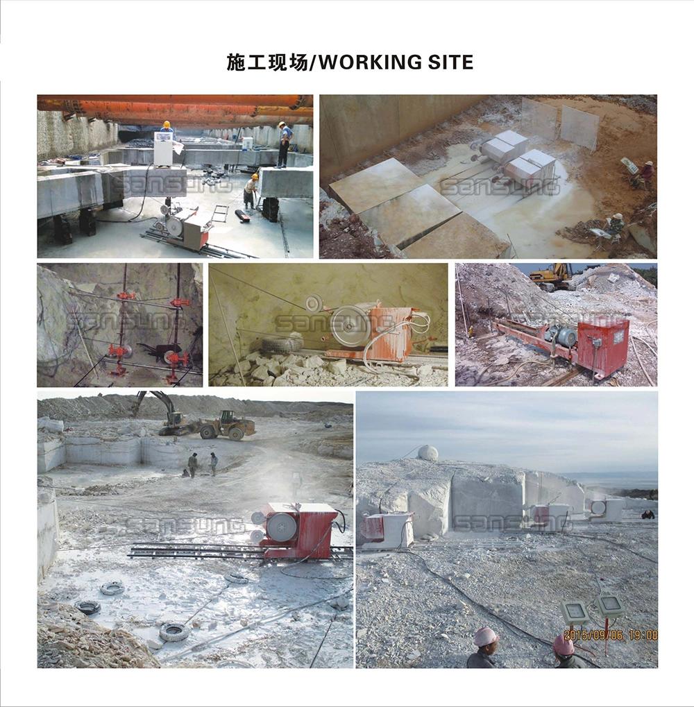 Marble and Granite Quarry Stone Block Extraction Rubberized Diamond Wire