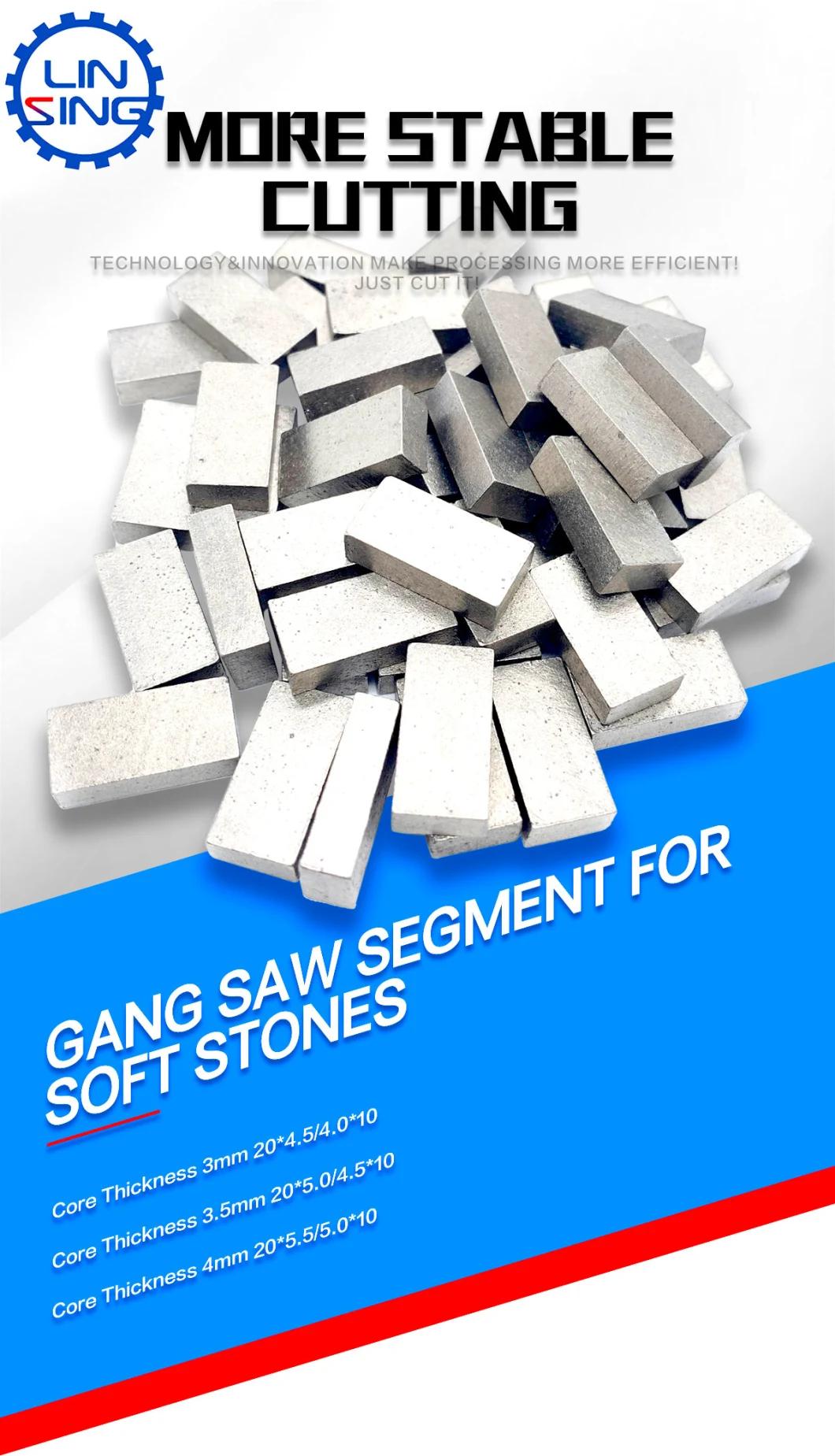 Hard and Soft Marble Block Cutting Gangsaw Diamond Segment Blank Thickness 3.5mm