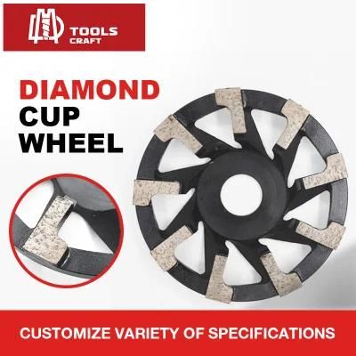 Factory Direct Sale Diamond Double Row Grinding Cup Wheel for Concrete Marble Masonry Granite Ceramic Tiles