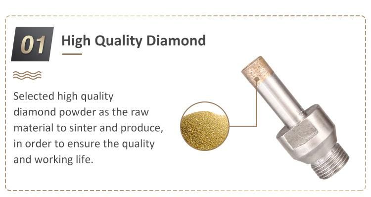 Glass Diamond Drill Bit Thread Shank Diamond Core Drill Bit