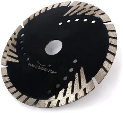 150mm 6&quot; Trubo Triangle Potection Teeth Granite Saw Blades Stone Cutting Discs