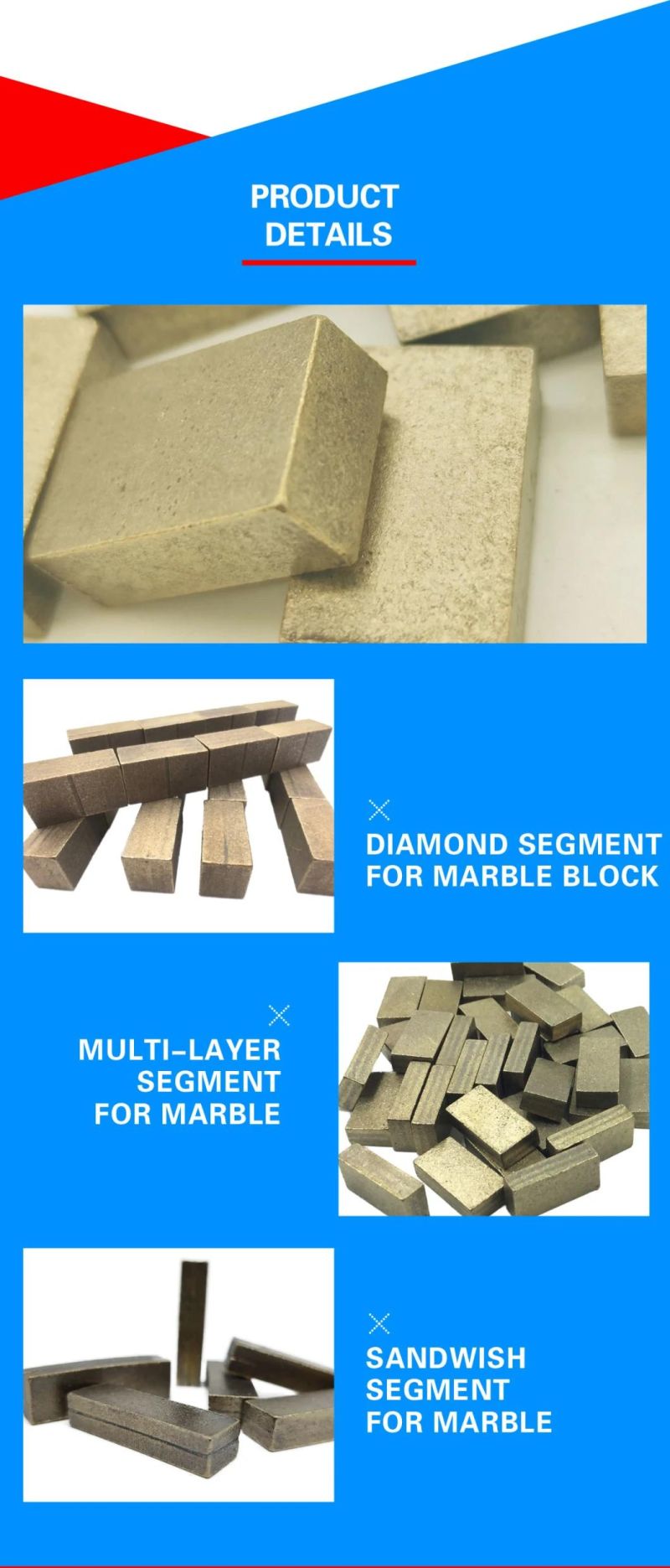 High Cost-Effective Diamond Segment for Marble Cutting Good Performance&Long Life