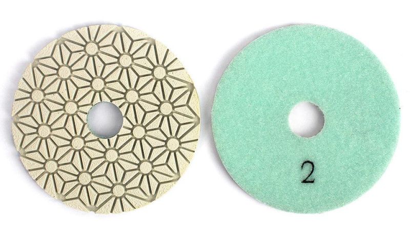 4inch/100mm Whit Diamond 3-Steps Wet Polishing Pad for Stone Marble Grinding