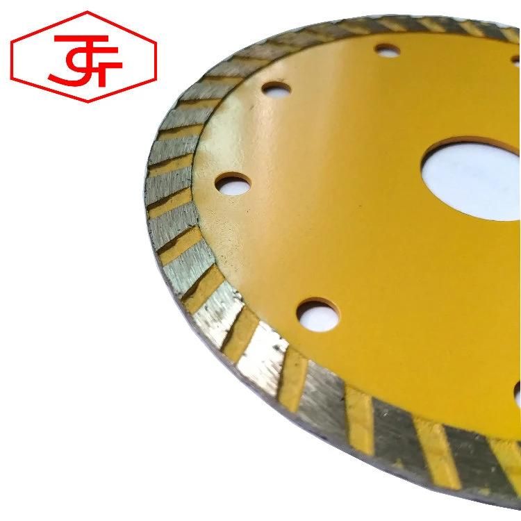 Hot Pressed Sintered Fine Turbo Diamond Saw Blade with Cooling Holes for Fast Cutting Granite Marble Quartz Stone