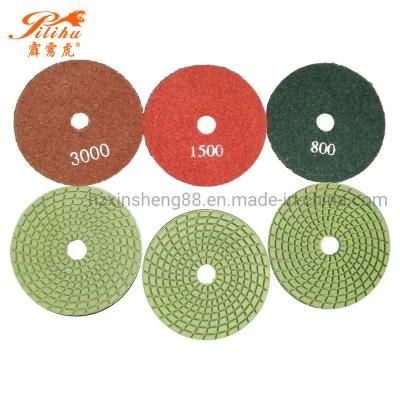 Customized Size 3 Inch Marble Granite Diamond Polishing Pad White Buff Wet Resin Polishing Floor Pads for Stone