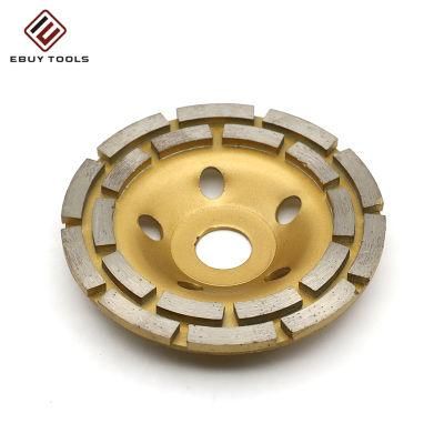 Cold Press 105mm 4 Inch Double Row Abrasive Stone Diamond Turbo Cup Grinding Wheels for Granite/Marble/Concrete