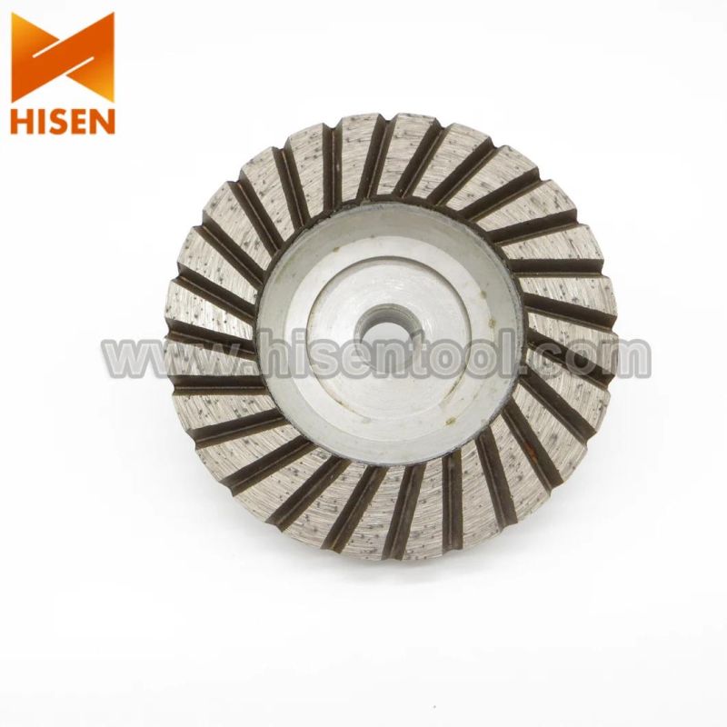 4" 5/8"-11 Aluminum Diamond Turbo Cup Wheel for Granite