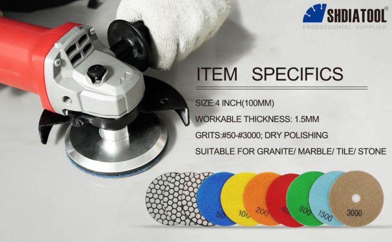 3"/80mm Diamond Resin Bond Dry Polishing Pads for Granite & Marble Diamond Polishing Pad