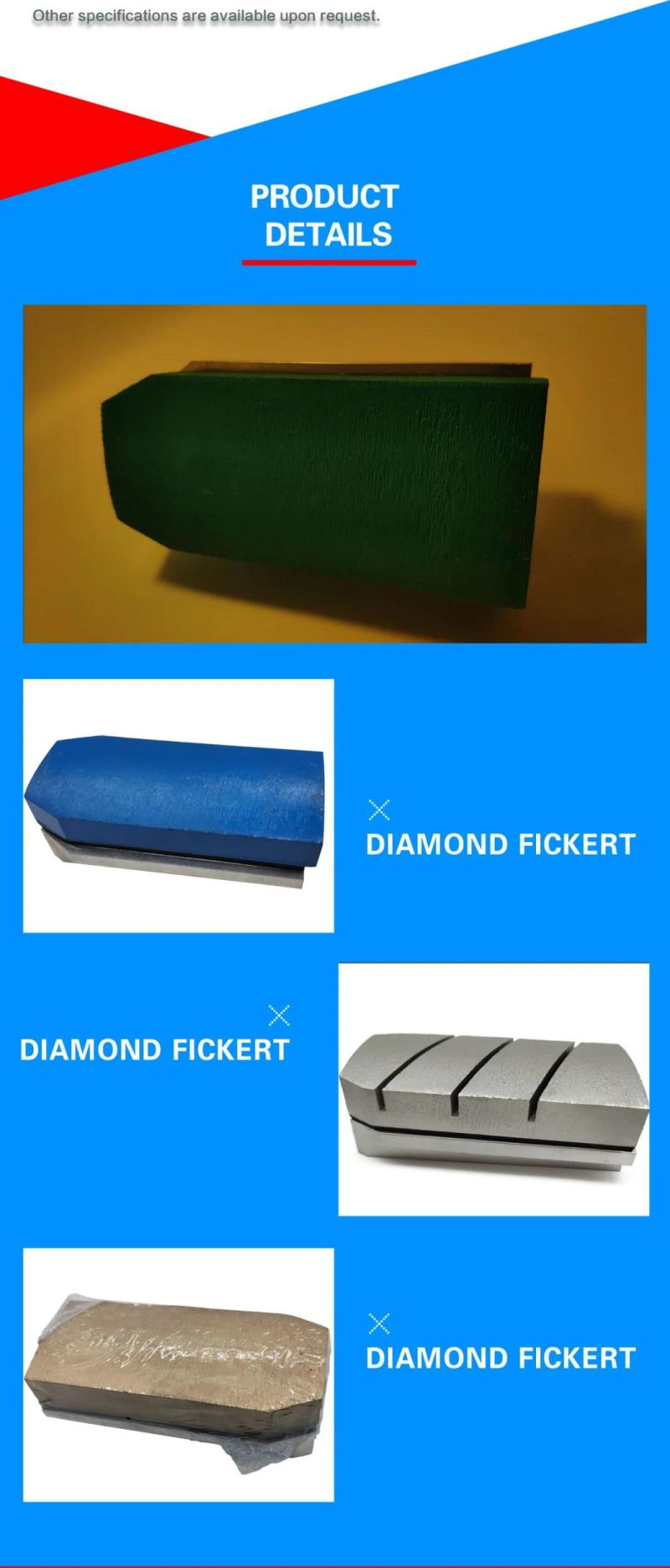 Environmental Protection Diamond Tools Fickert Abrasive for Stone Slab Grinding