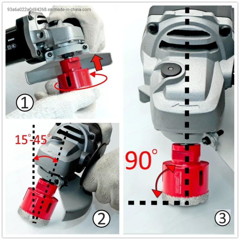 Vacuum Brazed Diamond Drill Bit with Quick-Fit Shank for Granite Marble Porcelain Tile Drilling