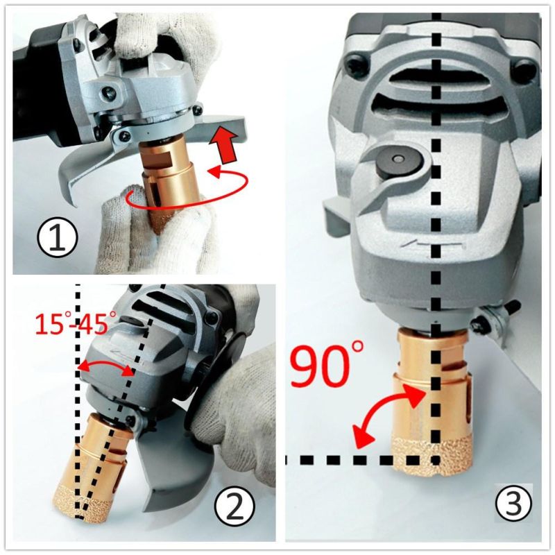 Shdiatool Dia 45mm Vacuum Brazed Diamond Drilling Bits With15mm Diamond Height for Granite Marble Ceramic
