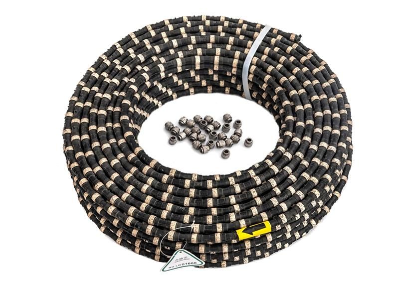 Sintered Diamond Beads for Granite Sandstone Quarrying Black Rubber Fixed Diamond Wire