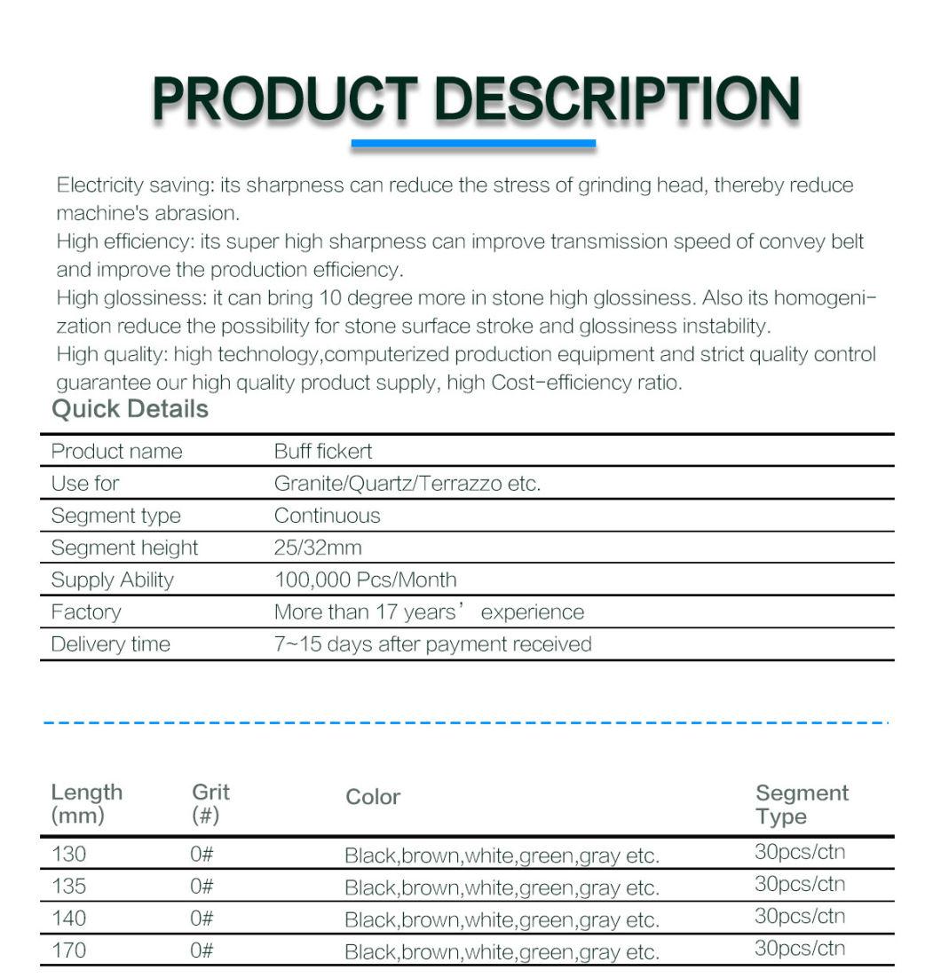 Linxing Buff Ginding Fickert for Granite Polishing