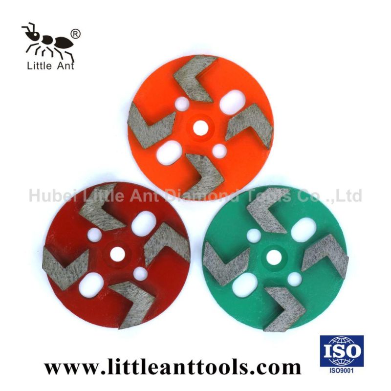 Round Shape Three Arrow Segment Concrete Floor Diamond Grinding Shoes