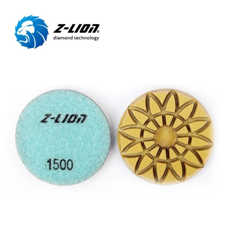 Abrasive Tools Diamond Resin Floor Polishing Pads 3 Inch X 6mm Thickness Lotus Type Zl-16sf