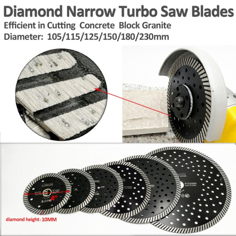 105/115/125/150/180/230mm Diamond Disc Turbo Diamond Saw Blade for Granite Masonry Marble