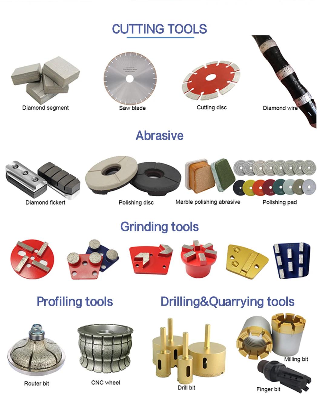 Low Processing Cost Granite Grinding Tools for Stone Slab Polishing