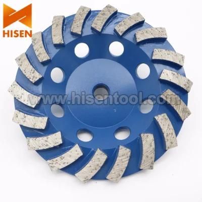 Fast Grinding 125mm Diamond Cup Wheel with 18 Spiral Turbo Segments