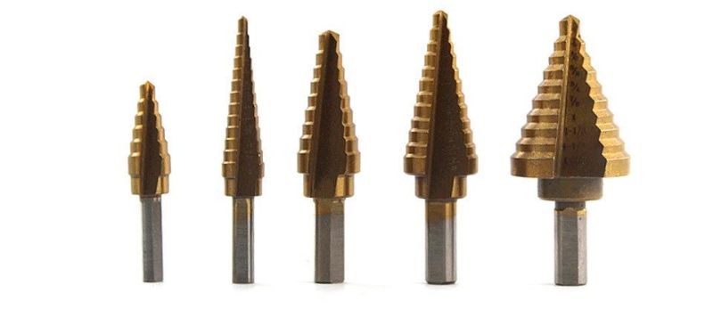 Titanium HSS Drill Bit Set Cone Hole Triangle Shank Step Drill Bit Power Tools