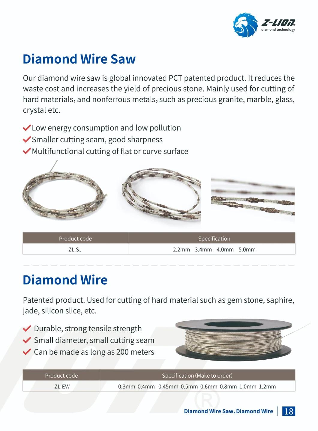 Zl Diamond Wire for Hard Material Cutting Gem Stone Saphire Silicon Slice