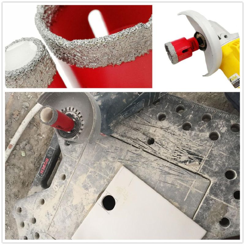 Shdiatool 50mm Vacuum Brazed Diamond Drilling Core Bits With10mm Diamond Height for Porcelain Tile Granite Marble Stone Masonry Brick