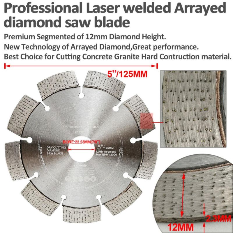 4.5"/5"/7"/9" Professional Laser Welded Diamond Saw Blade Arrayed Diamond Blade