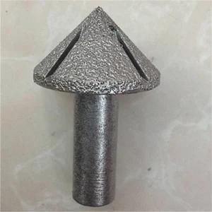 45 Degree Shape Vacuum Brazed Router Bit Artificiartificial Quartz Stone Edge Profile Tools Cone Type