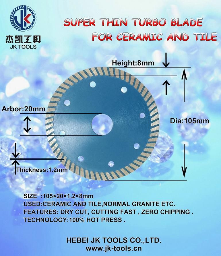 Super Thin 4 Inch Mesh Turbo Diamond Tile Cutting Saw Blade