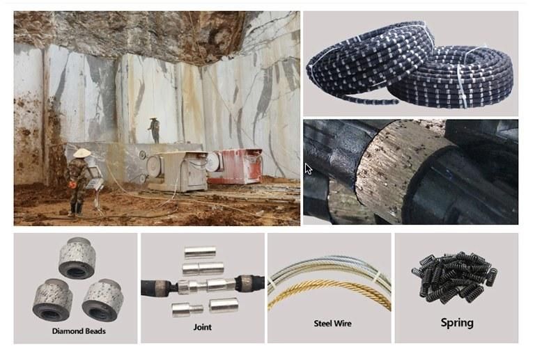Marble Granite Rope Cutter Stone Diamond Wire Saw for Machine in Quarry