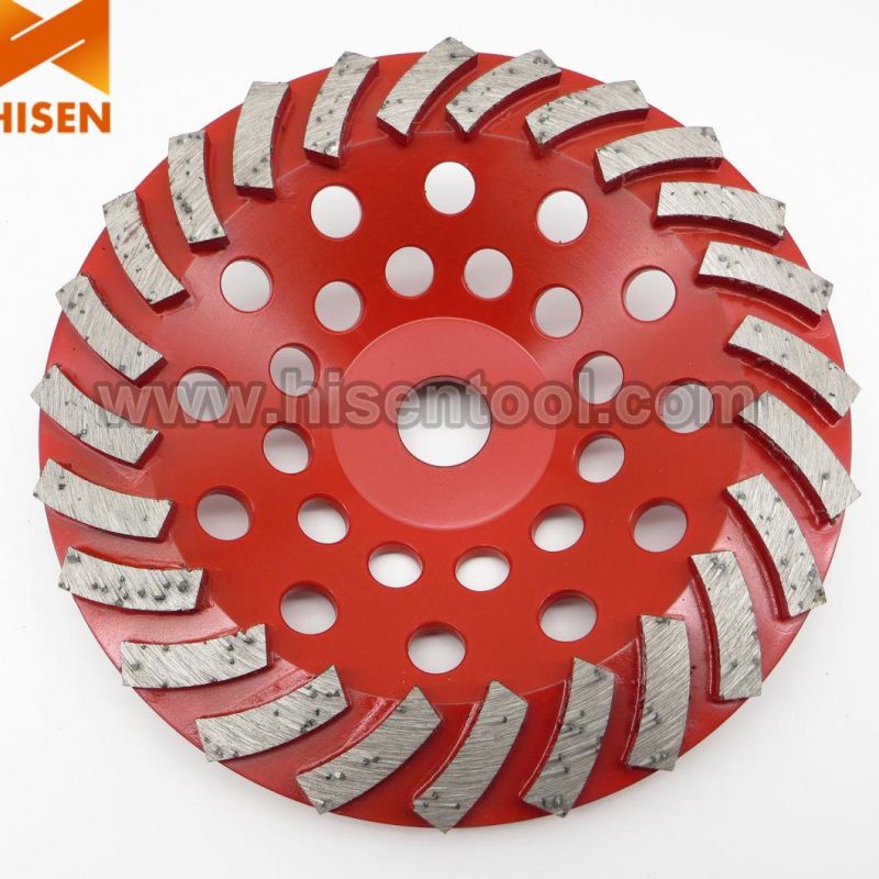 Soft Bond 7" Diamond Turbo Cup Wheel for Concrete with 24 Segments